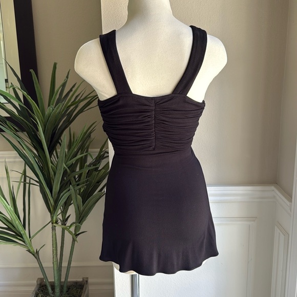 NEW SKY Brand Top Leather & Silver Metal Trim Y2K Black - Picture 4 of 8